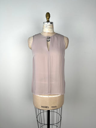 Lilac Silk Slit Neck Top (6)