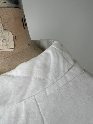 White linen short sleeve down jacket (6)