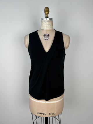 Black V-neck top (S and M)