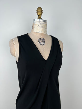 Black V-neck top (S and M)