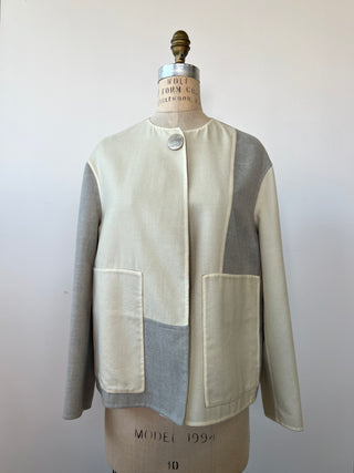 Reversible cashmere and silk flannel jacket (S)