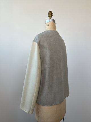 Reversible cashmere and silk flannel jacket (S)