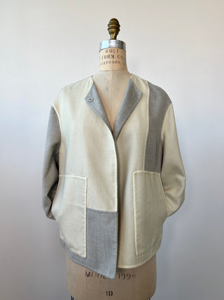 Reversible cashmere and silk flannel jacket (S)