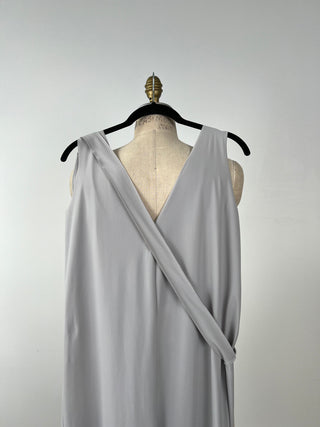 Avant-garde jumpsuit in light gray microfiber (6)