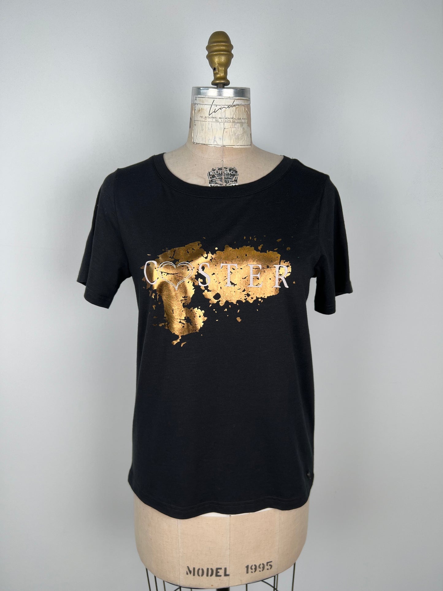 T-shirt noir imprimé splash doré Coster (S)