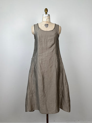 Robe Evasee En Lin Graphite Texture A Bulles main image 0