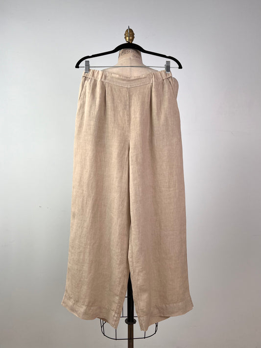 Pantalon droit en pur lin sable (XS à 1X)