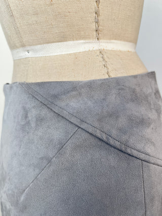 Pearl Grey Faux Suede Pencil Skirt (2 &amp; 6)