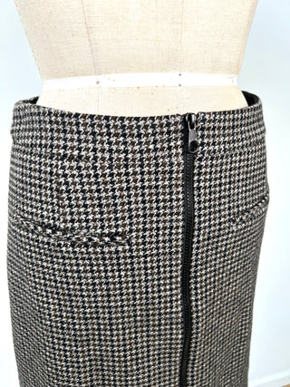 Grey and chocolate houndstooth wool skirt (8)