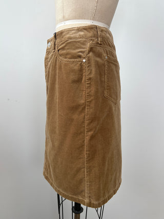 Coffee latte corduroy skirt (8)