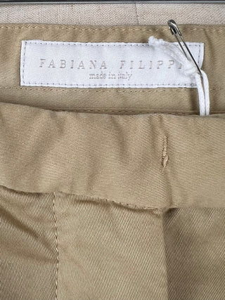 Pantalon cigarette en coton extensible camel (8)