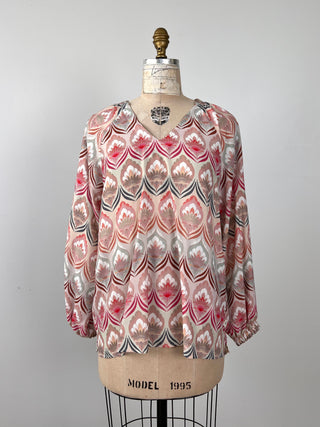 Floral blouse in shades of pink (6)