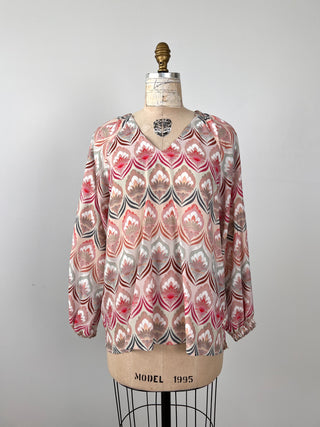 Floral blouse in shades of pink (6)