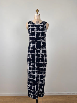 Glacier Jacquard Slit Dress Navy (M)