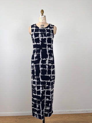 Glacier Jacquard Slit Dress Navy (M)