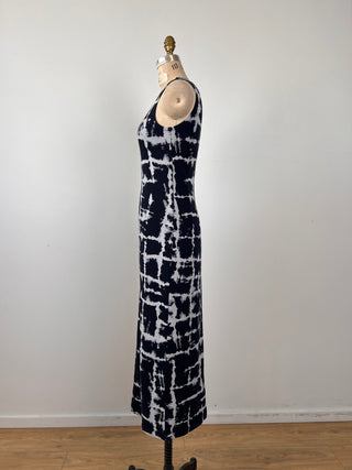 Glacier Jacquard Slit Dress Navy (M)