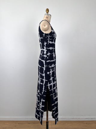 Glacier Jacquard Slit Dress Navy (M)