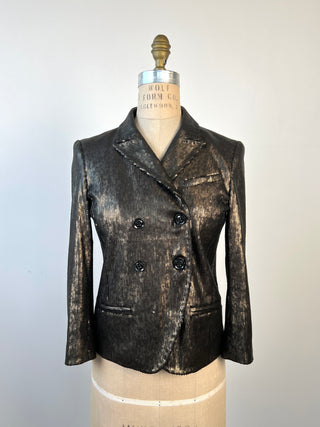 Blazer glam en paillettes bronze/noir (4/6)