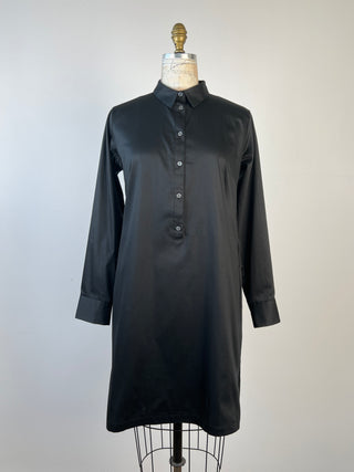 Black cotton poplin shirt dress (6)