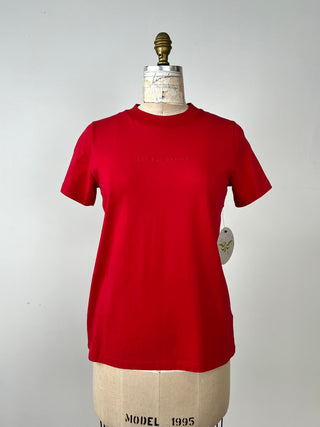 Red T-shirt with "LESS BUT BETTER" embroidery (6)