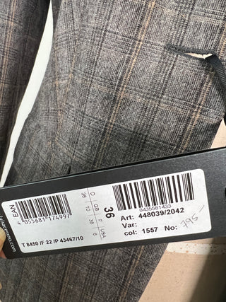 Blazer cintré tartan à revers modulables (XS)