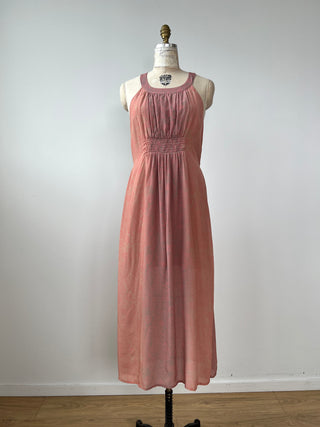 Robe maxi à imprimé rose sable lavable (4/6)