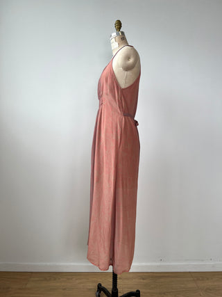 Robe maxi à imprimé rose sable lavable (4/6)