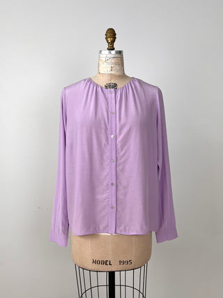 Lavender blouse with rhinestone buttons (6)