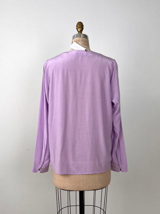 Lavender blouse with rhinestone buttons (6)