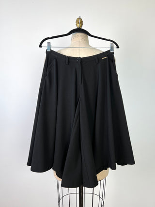 Washable loose black culotte skirt (XS) 