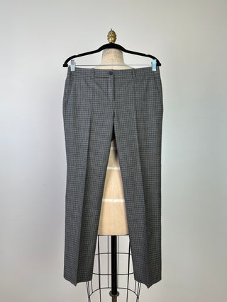 Pantalon cigarette en laine vierge à carreaux  (6)