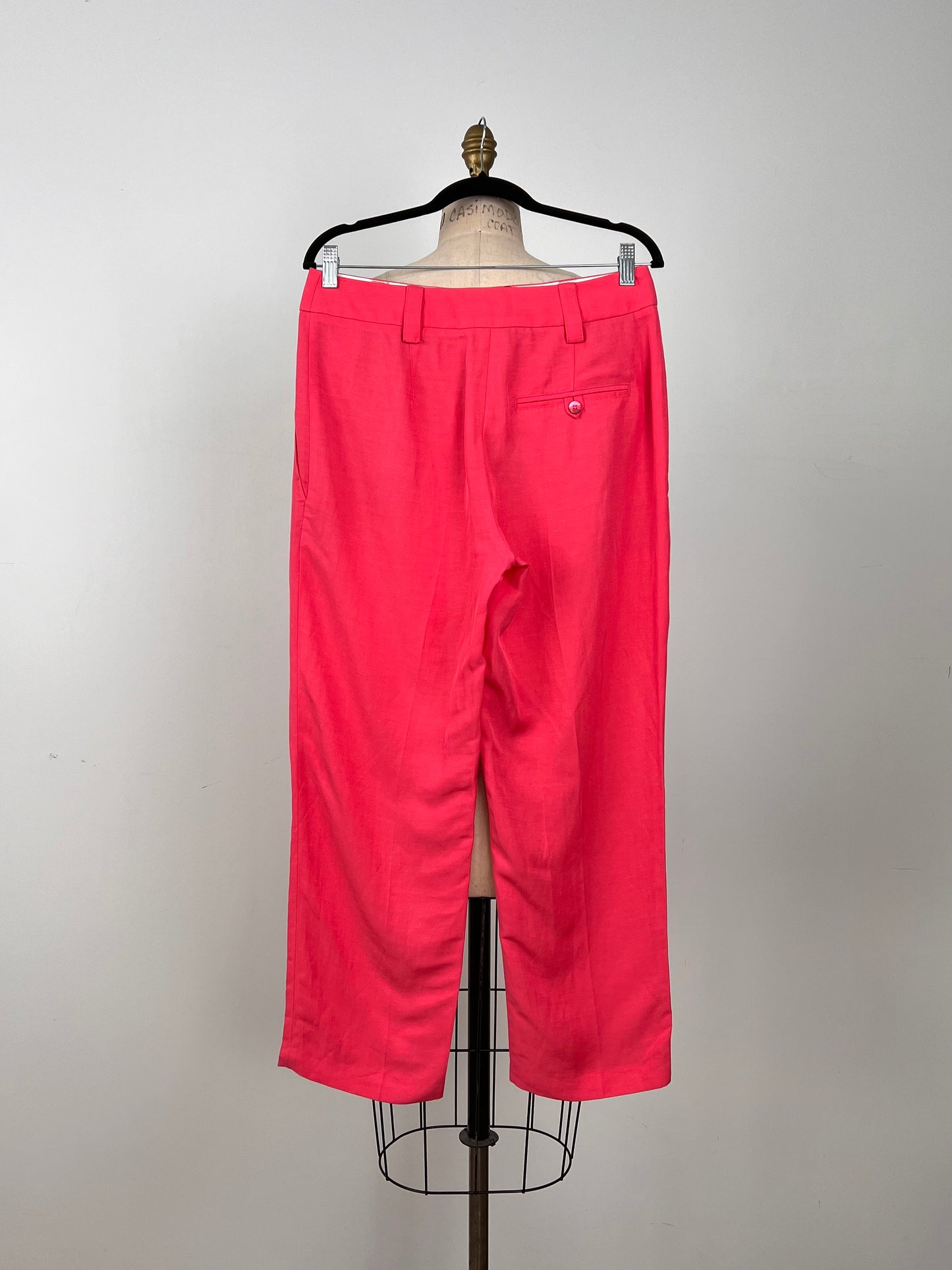 Pantalon droit en tissage fraise (8)