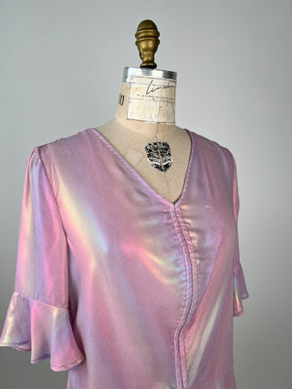 Rainbow Holographic Lilac Ruffle Blouse (6) *imp*