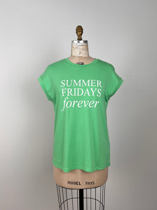 Green t-shirt “SUMMER FRIDAYS forever” (6)