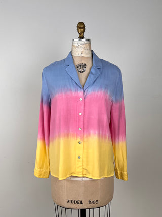 Tie Dye Blazer Collar Blouse (6)