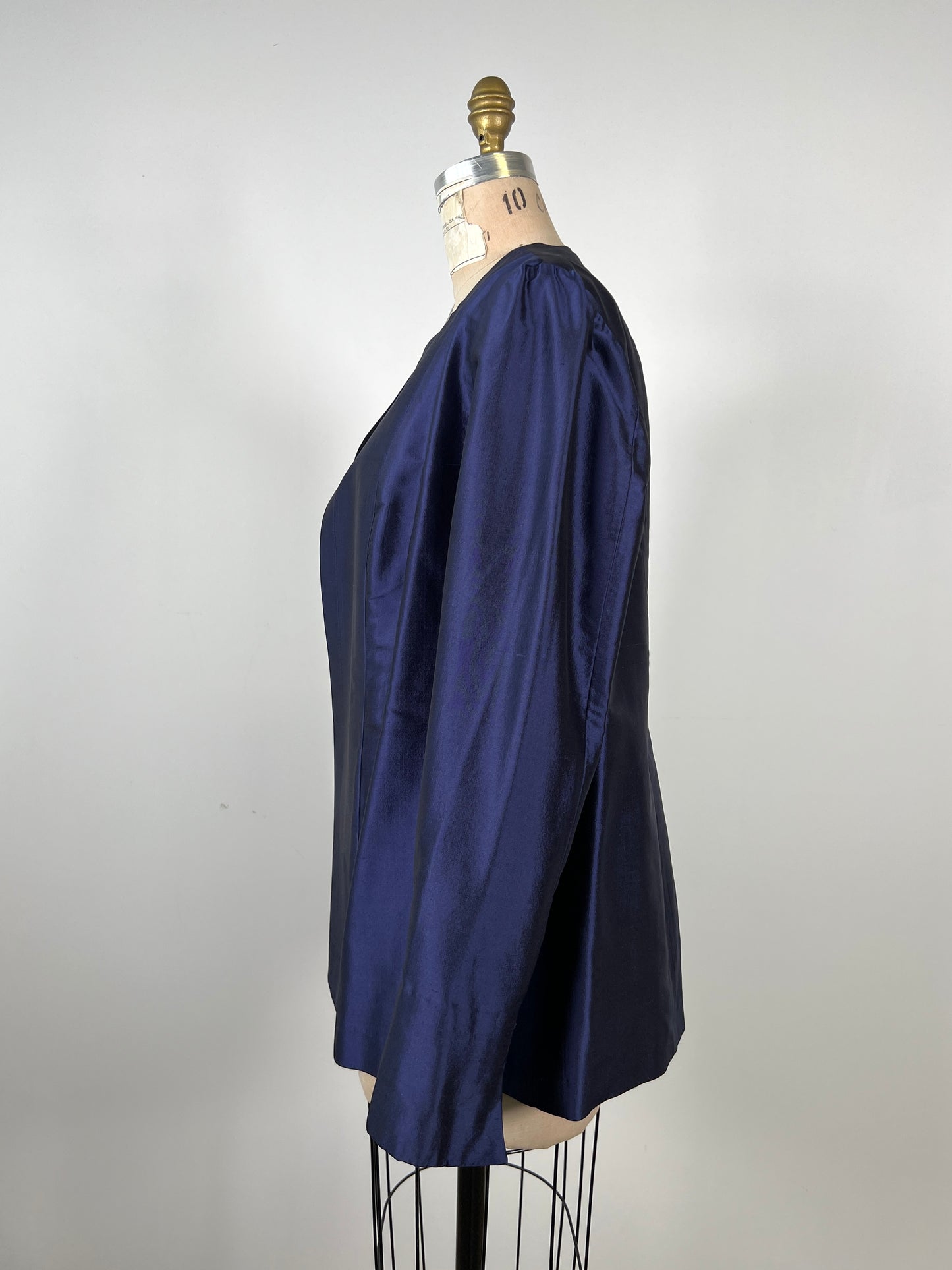 Veste bleu royal en taffetas de soie (L)