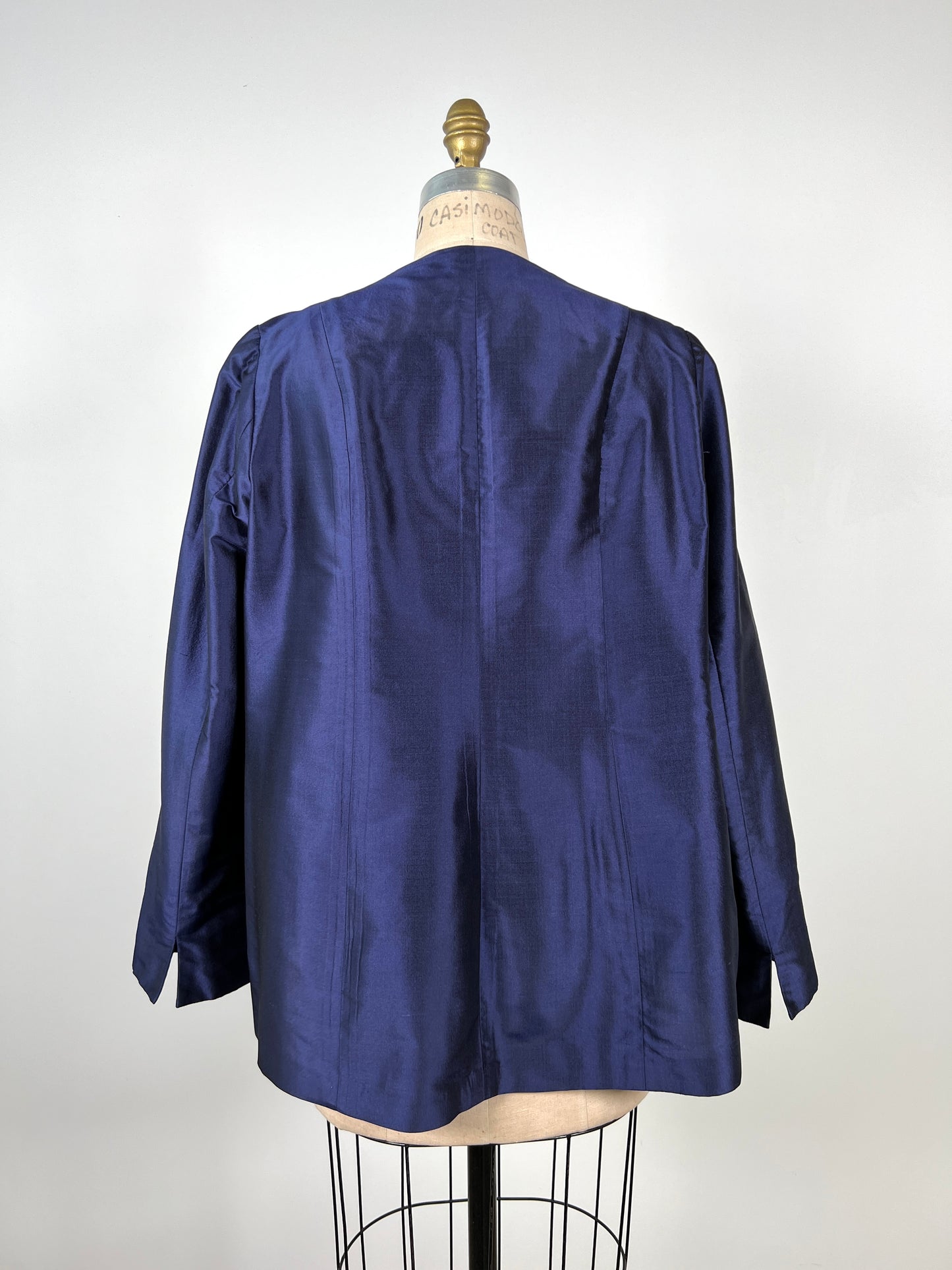 Veste bleu royal en taffetas de soie (L)