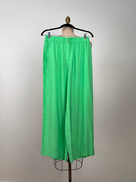 Pantalon ample à coupe droite vert menthe (6)