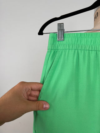 Pantalon ample à coupe droite vert menthe (6)