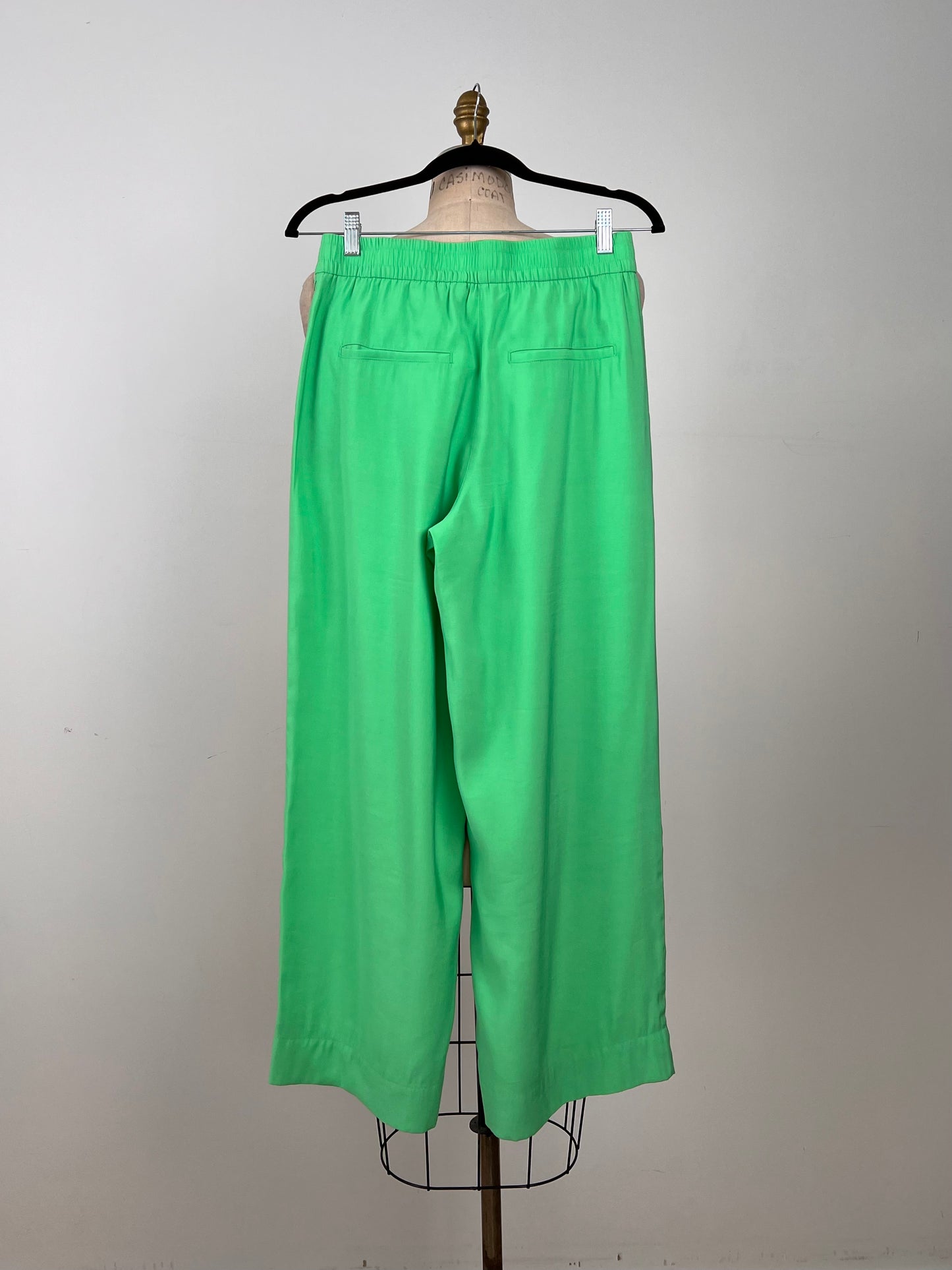 Pantalon ample à coupe droite vert menthe (6)