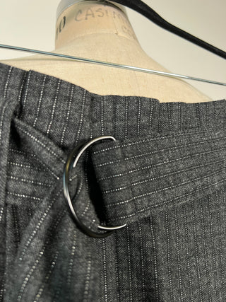 Grey chino pants with silver stripes (6/8)