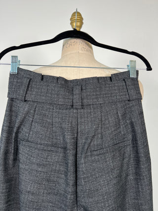 Grey chino pants with silver stripes (6/8)