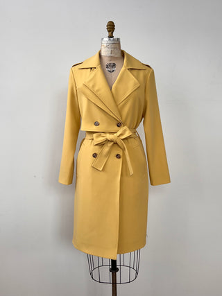 Yellow Asymmetric Detail Trench Coat (6)