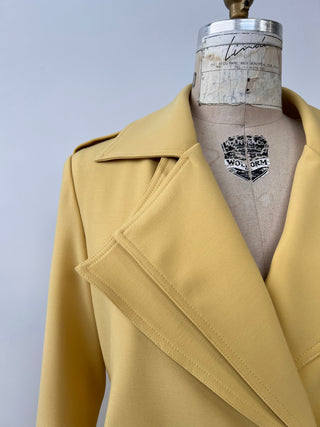 Yellow Asymmetric Detail Trench Coat (6)