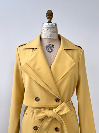 Trench à détail asymétrique jaune (6)