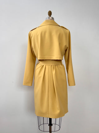 Yellow Asymmetric Detail Trench Coat (6)