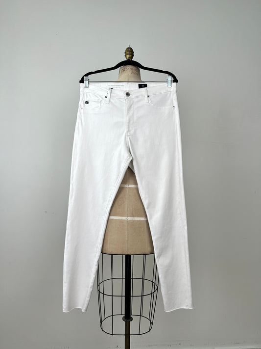 Pantalon cigarette en denim blanc (31)