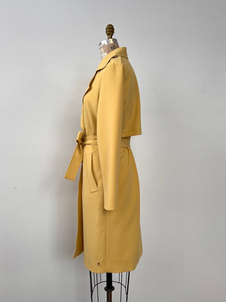 Yellow Asymmetric Detail Trench Coat (6)