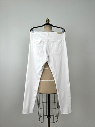 Pantalon cigarette en denim blanc (31)