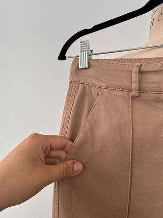 Sand twill cotton straight pants (4)